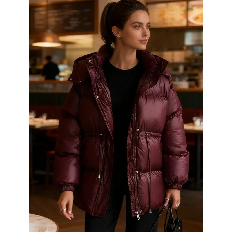 Ladies' winter street style down cotton jacket, casual hooded jacket, fashionable thick warm coat
Ladies' winter street style down cotton jacket, casual hooded jacket, fashionable thick warm coat