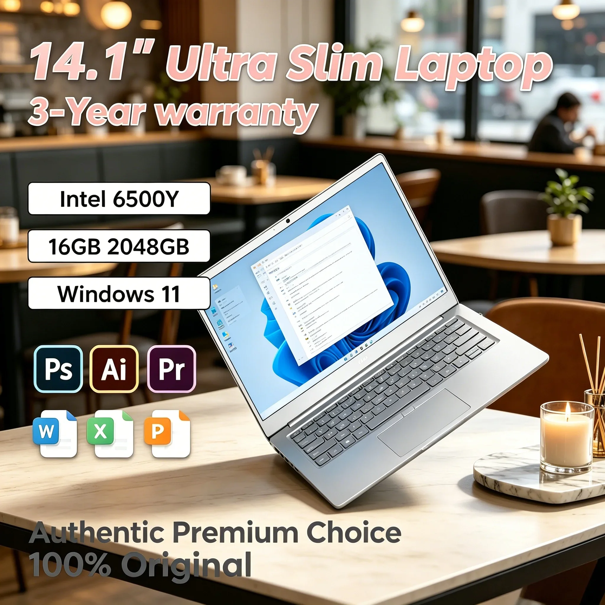 High Performance Thin Body Laptop 5000mAh Large Battery Windows 11 Intel 6500Y Student Business Portable PC
High Performance Thin Body Laptop 5000mAh Large Battery Windows 11 Intel 6500Y Student Business Portable PC