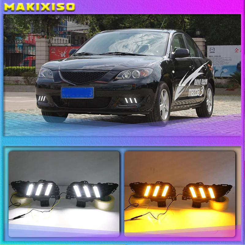 Дневные ходовые огни для Mazda 3 Mazda3 Axela 2006-2009 светодиодный дневные ходовые огни с указателем поворота, противотуманные фары, 2 шт.
Дневные ходовые огни для Mazda 3 Mazda3 Axela 2006-2009 светодиодный дневные ходовые огни с указателем поворота, противотуманные фары, 2 шт.
