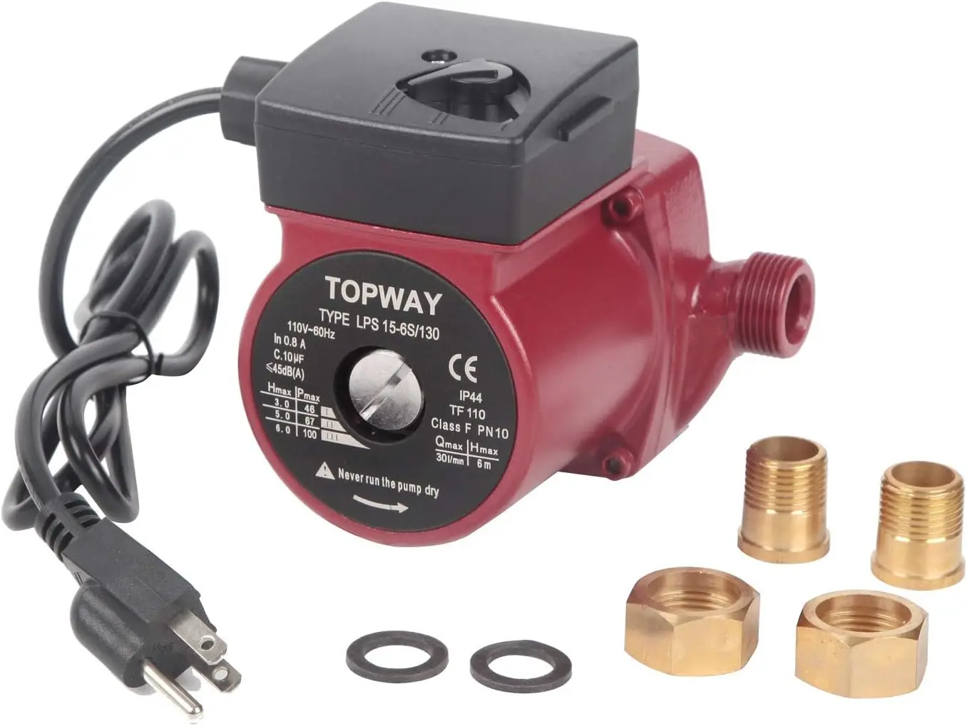3/4" NPT 110V Hot Water Circulation Pump with 3 Speeds for Heater Systems, Low Noise & Easy Install
3/4" NPT 110V Hot Water Circulation Pump with 3 Speeds for Heater Systems, Low Noise & Easy Install