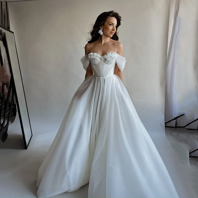 Eightree White A-Line Wedding Dresses Elegant Appliques Sweetheart Tulle Bridal Dress Princess Wedding Prom Gowns Customized
Eightree White A-Line Wedding Dresses Elegant Appliques Sweetheart Tulle Bridal Dress Princess Wedding Prom Gowns Customized