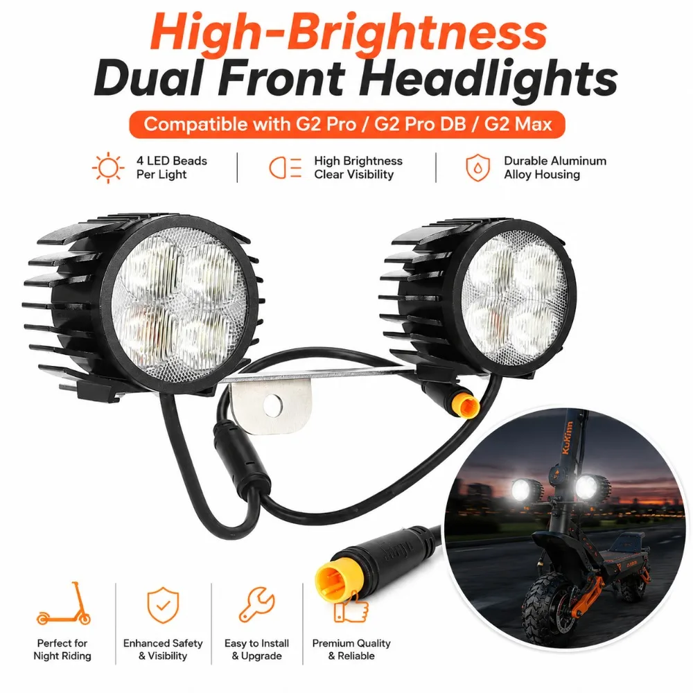 High Brightness Night Running Headlights,for KuKirin G2Pro G2ProDB G2Max E-Scooter Modification with Dual Headlights Accessories
High Brightness Night Running Headlights,for KuKirin G2Pro G2ProDB G2Max E-Scooter Modification with Dual Headlights Accessories