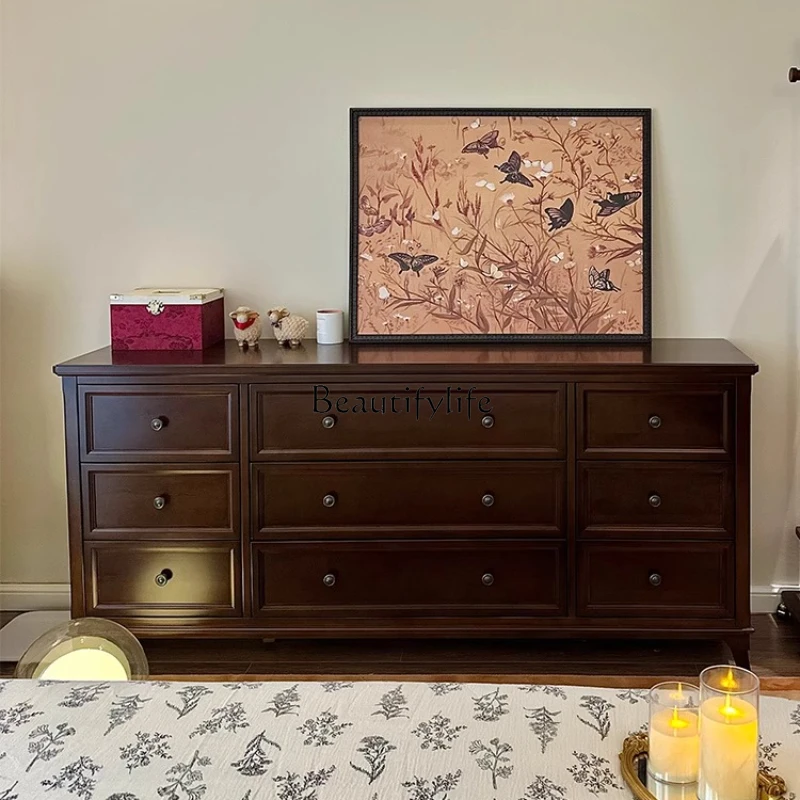 Solid wood chest modern living room entrance beautiful retro bedroom storage storage cabinet
Solid wood chest modern living room entrance beautiful retro bedroom storage storage cabinet