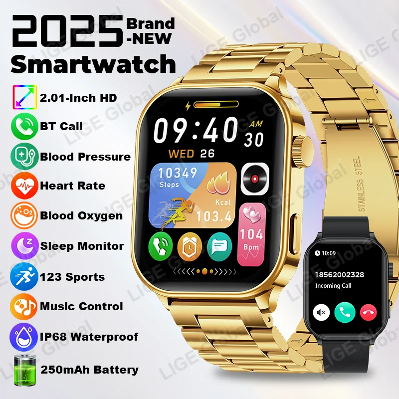 LIGE 2.01" Ultra Smartwatch Men Bluetooth Call Blood Pressure Fitness Tracker IP68 Waterproof Smart Watch Women For IOS Android
LIGE 2.01" Ultra Smartwatch Men Bluetooth Call Blood Pressure Fitness Tracker IP68 Waterproof Smart Watch Women For IOS Android