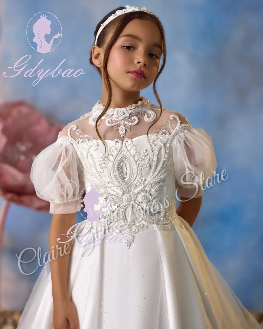 Customized Princess Flower Girl Dresses For Wedding Pearls Applique Floor Length Kids Birthday Party First Communion Ball Gown
Customized Princess Flower Girl Dresses For Wedding Pearls Applique Floor Length Kids Birthday Party First Communion Ball Gown