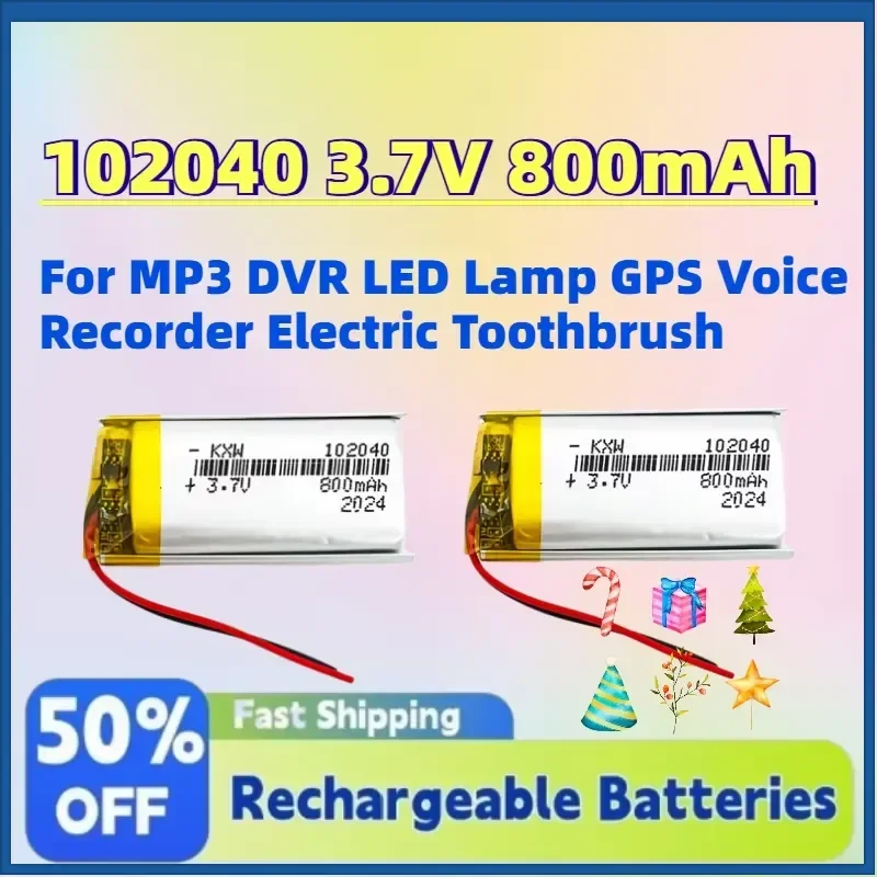 Fast Shipping 102040 3.7V 800mAh Li-Polymer Battery Rechargeable for MP3 DVR LED Lamp GPS Voice Recorder Electric Toothbrush
Fast Shipping 102040 3.7V 800mAh Li-Polymer Battery Rechargeable for MP3 DVR LED Lamp GPS Voice Recorder Electric Toothbrush