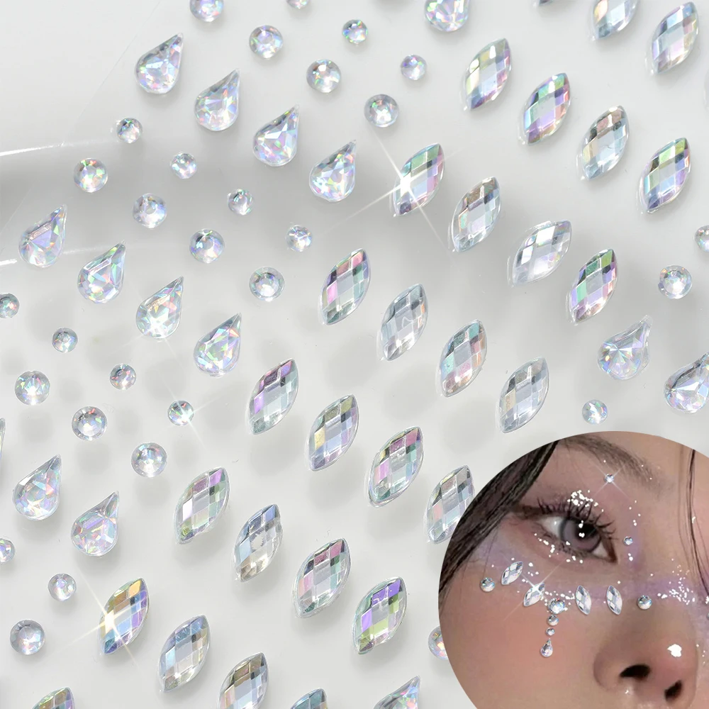 3D Super Flash Face Rhinestone Makeup Tattoo Sticker Water drop Rhombic Self-adhesive Gemstone Eyes Makeup Tattoos Stickers Acce
3D Super Flash Face Rhinestone Makeup Tattoo Sticker Water drop Rhombic Self-adhesive Gemstone Eyes Makeup Tattoos Stickers Acce