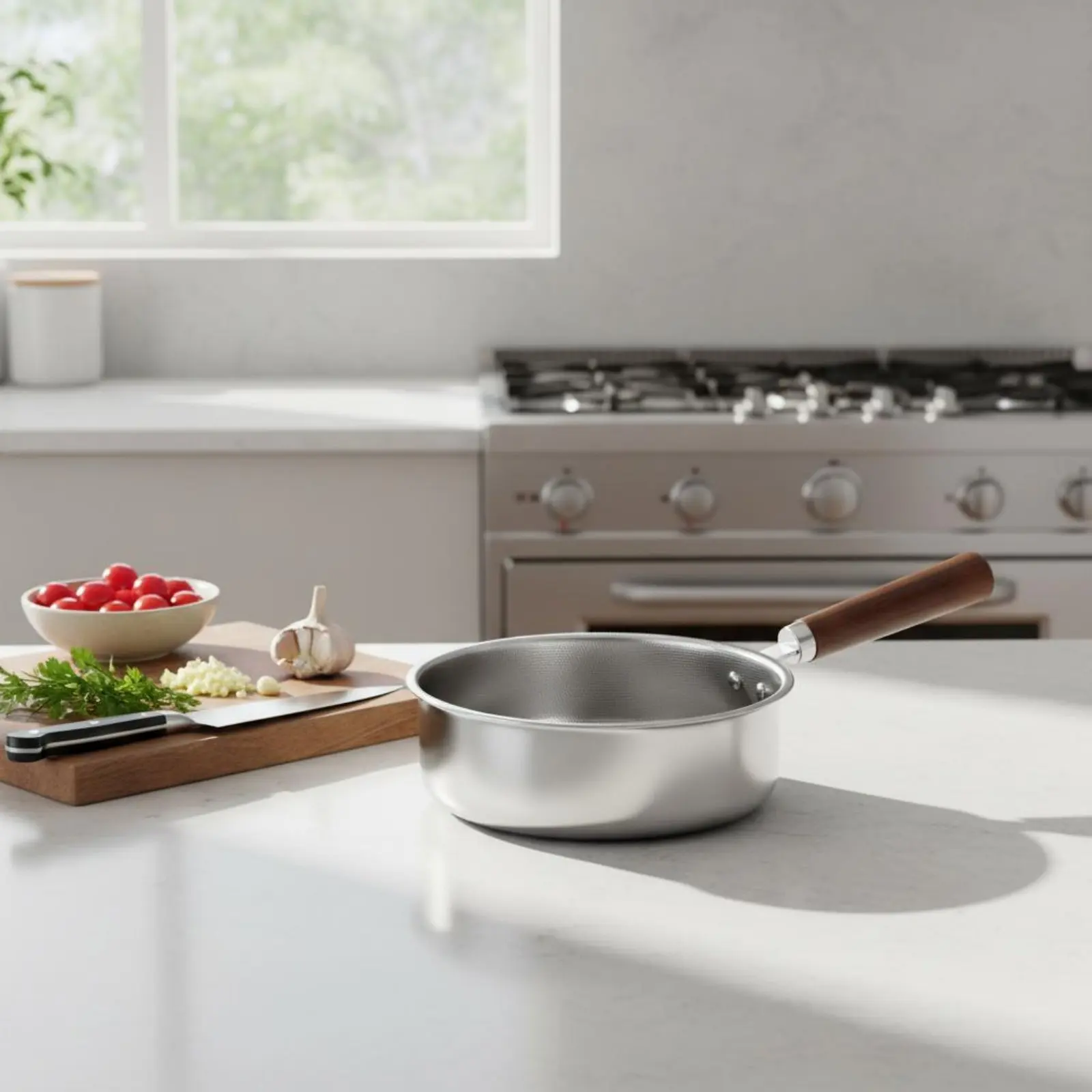 304 Stainless Steel Frying Pan No Coating Nonstick Stainless Steel Skillet Thick Flat-Bottom Frying Pan Easy to Clean
304 Stainless Steel Frying Pan No Coating Nonstick Stainless Steel Skillet Thick Flat-Bottom Frying Pan Easy to Clean