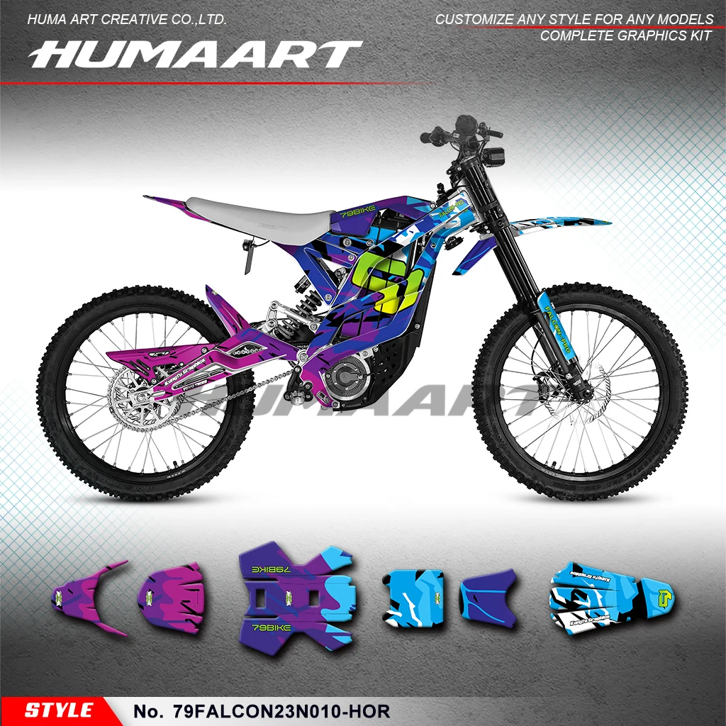 HUMAART Racing Sticker Wrap Design for 79BIKE Falcon Pro 79 Bike Electric Dirt Bike, Restyle, 79FALCON23N010-HOR
HUMAART Racing Sticker Wrap Design for 79BIKE Falcon Pro 79 Bike Electric Dirt Bike, Restyle, 79FALCON23N010-HOR