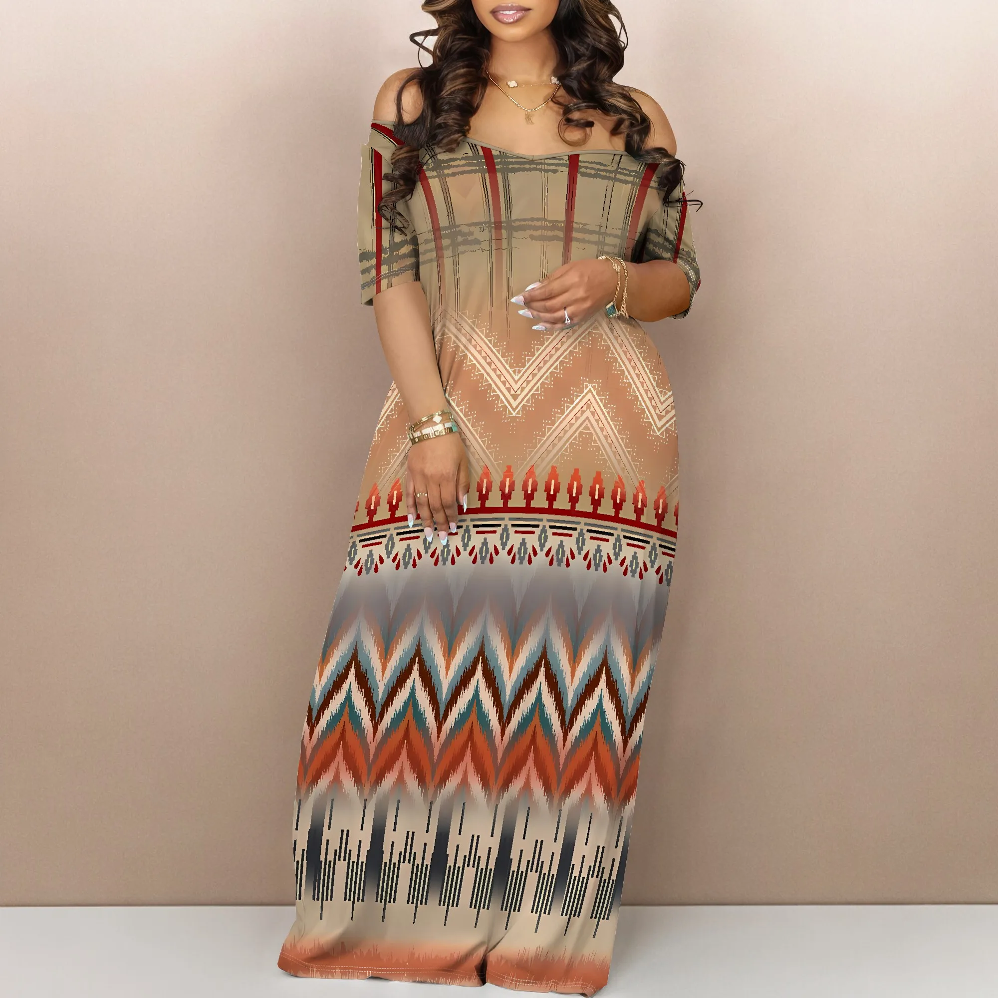 Nupusa Ethnic Pattern Print Dress for Women Standard Size Summer Casual Off - Shoulder Short Sleeve Maxi Dress
Nupusa Ethnic Pattern Print Dress for Women Standard Size Summer Casual Off - Shoulder Short Sleeve Maxi Dress