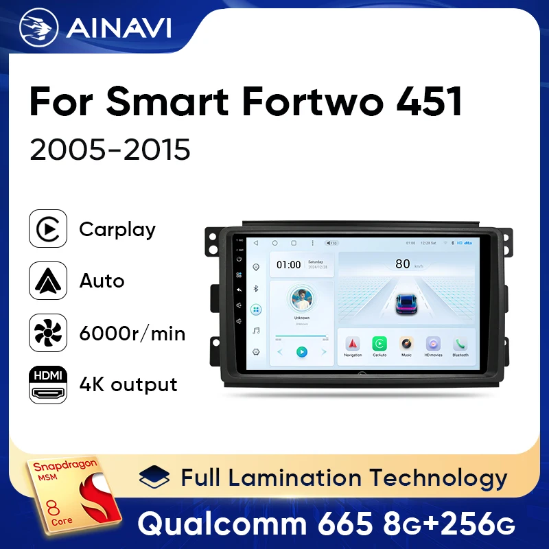 Радио Ainavi Android для Mercedes Benz Smart Fortwo 451 2005-2015, беспроводной Android Auto Carplay, автомобильный мультимедийный плеер 4G 2 Din
Радио Ainavi Android для Mercedes Benz Smart Fortwo 451 2005-2015, беспроводной Android Auto Carplay, автомобильный мультимедийный плеер 4G 2 Din