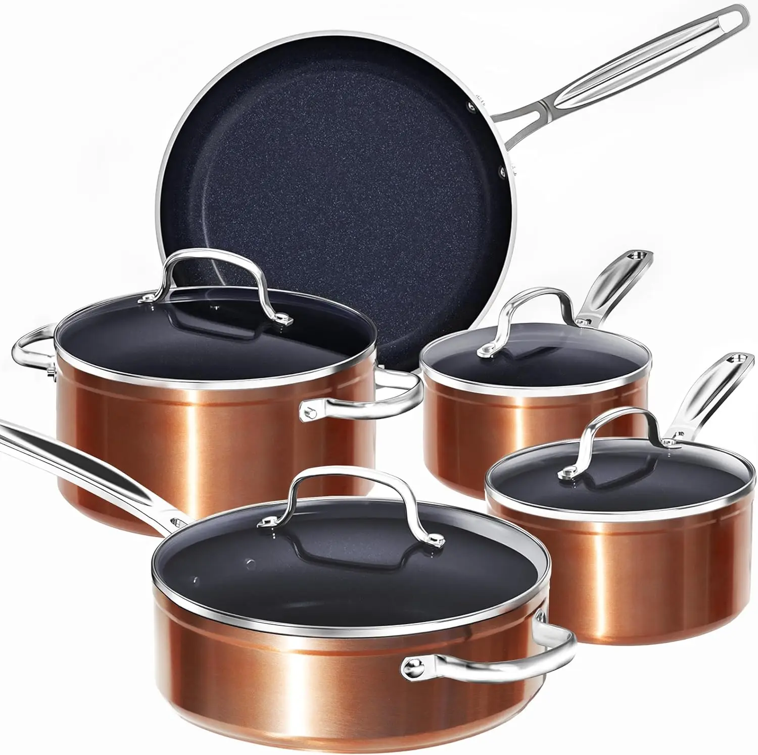 8 - Piece Cookware Set for Various Cooktops - Ceramic, Blue Salt, Nontoxic, Oven Safe up to 450°F, Modular Rack Storage
8 - Piece Cookware Set for Various Cooktops - Ceramic, Blue Salt, Nontoxic, Oven Safe up to 450°F, Modular Rack Storage
