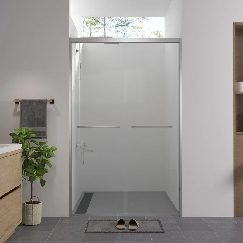 44-48" x 76" Aluminum Frame Double Sliding Shower Door, 6mm Clear Tempered Glass, Chrome Hardware Bathroom Enclosure
44-48" x 76" Aluminum Frame Double Sliding Shower Door, 6mm Clear Tempered Glass, Chrome Hardware Bathroom Enclosure