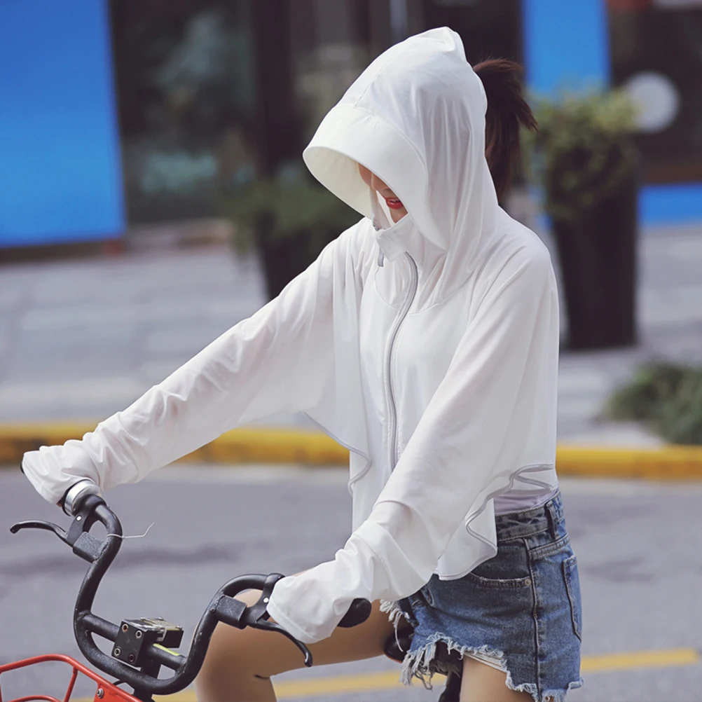 Women Sunscreen Jacket Uv Protection Hooded Lightweight Outdoor Windbreaker Cycling Beach Wrap Riding Holiday White
Women Sunscreen Jacket Uv Protection Hooded Lightweight Outdoor Windbreaker Cycling Beach Wrap Riding Holiday White
