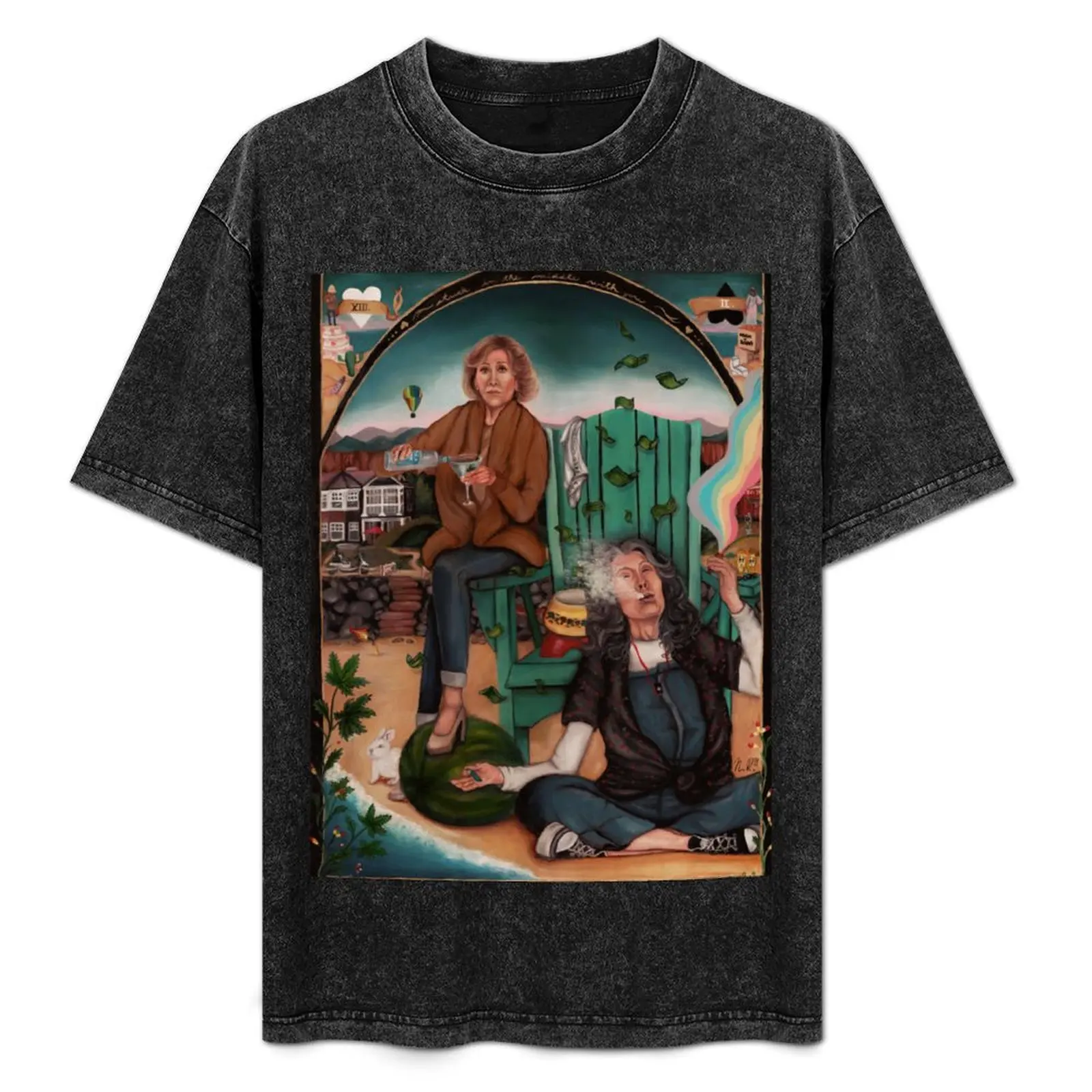 “Stuck in the middle with you” Grace and Frankie / Jane Fonda and Lily Tomlin painting T-Shirt customs mens fashion
“Stuck in the middle with you” Grace and Frankie / Jane Fonda and Lily Tomlin painting T-Shirt customs mens fashion