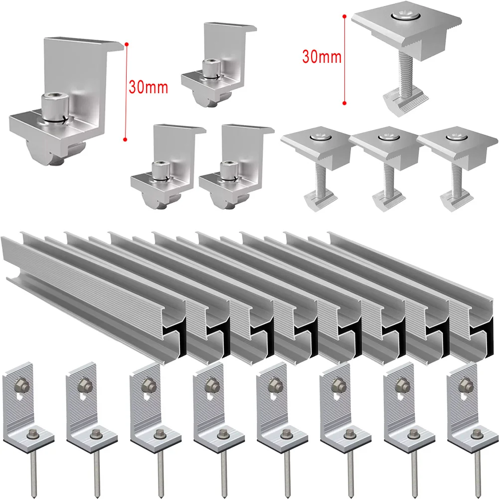 4PCS Solar Holder System Rail End Clamp PV Profile Alu Mounting Rail Flat Roof Metal Roof With Solar Rail L-angle
4PCS Solar Holder System Rail End Clamp PV Profile Alu Mounting Rail Flat Roof Metal Roof With Solar Rail L-angle