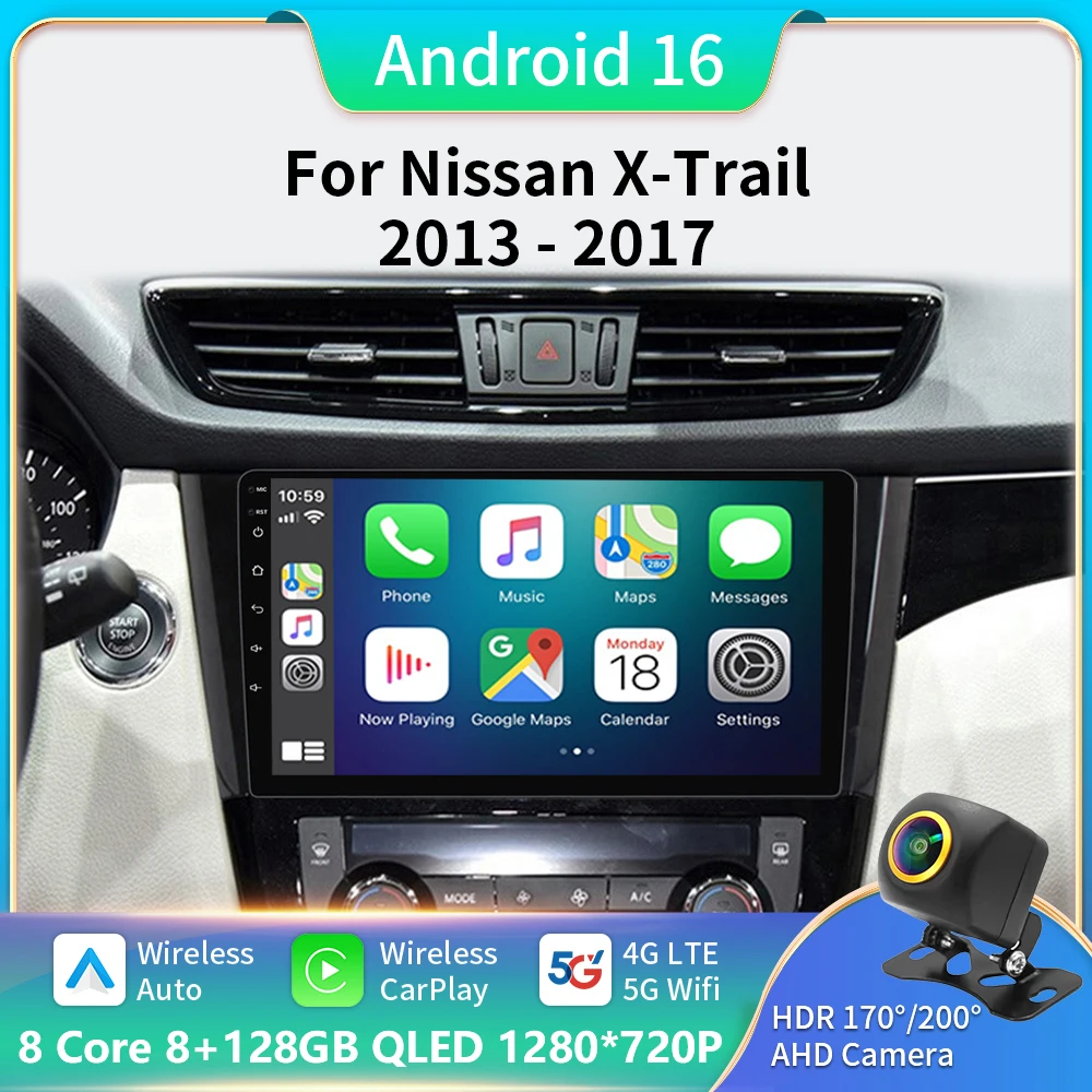 Car Radio Android 16 For Nissan X-Trail 2013-2017 Wireless CarPlay Android Auto Car Multimedia GPS 5G+WIFI BT DVD
Car Radio Android 16 For Nissan X-Trail 2013-2017 Wireless CarPlay Android Auto Car Multimedia GPS 5G+WIFI BT DVD