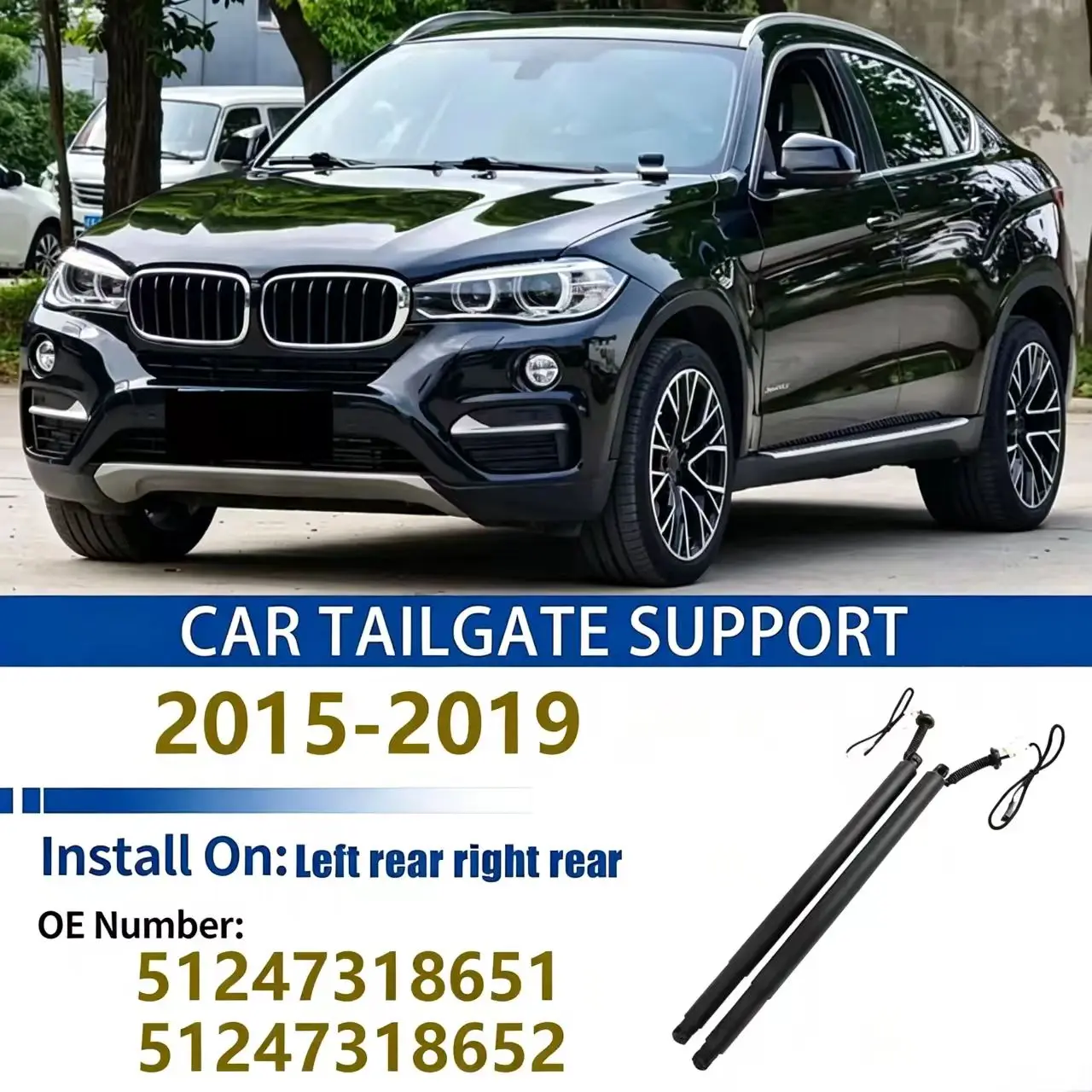 FOR 2014-2019 BMW X6 F16 F86 Rear Tailgate Power Lift Support Electric Trunk Hatch Strut Single Plug 51247318651 51247318652
FOR 2014-2019 BMW X6 F16 F86 Rear Tailgate Power Lift Support Electric Trunk Hatch Strut Single Plug 51247318651 51247318652