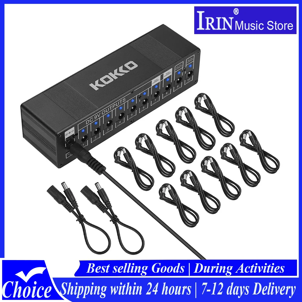 KOKKO Guitar Pedal Power Supply 10 Channel Stabilized Voltage 10 Way Isolated Output Pedal Power Supply Guitar/Bass Accessories
KOKKO Guitar Pedal Power Supply 10 Channel Stabilized Voltage 10 Way Isolated Output Pedal Power Supply Guitar/Bass Accessories