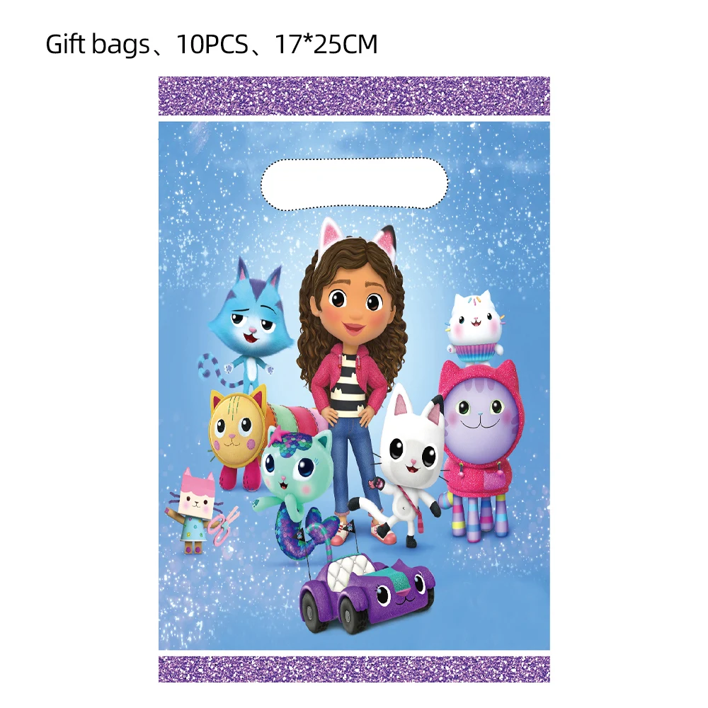 Gabby Dollhouse Cats Theme Plastic Candy Loot Bags with Handle Kids Favor Gift Bag for Birthday Party Decoration Wholesale Suppl
Gabby Dollhouse Cats Theme Plastic Candy Loot Bags with Handle Kids Favor Gift Bag for Birthday Party Decoration Wholesale Suppl