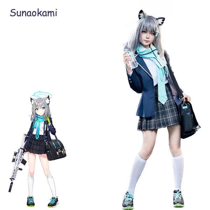 Sunaokami Shiroko Косплей Костюм Школьная форма Костюм Парик Хэллоуин Карнавал Вечеринка для женщин
Sunaokami Shiroko Косплей Костюм Школьная форма Костюм Парик Хэллоуин Карнавал Вечеринка для женщин