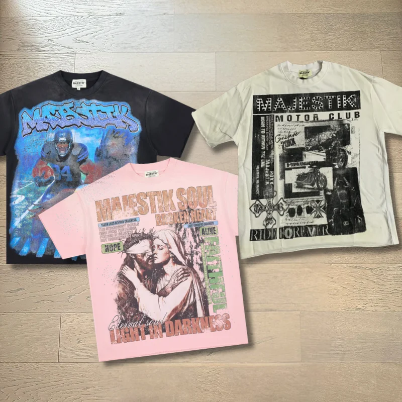High Quality MAJESTIK T-shirts Hip Hop Hot Drilling Mens Women Fashion Casual Graphic T Shirts
High Quality MAJESTIK T-shirts Hip Hop Hot Drilling Mens Women Fashion Casual Graphic T Shirts