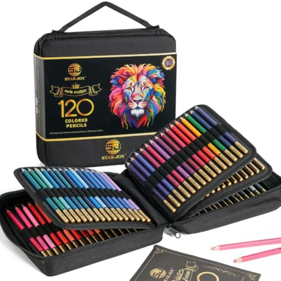 120 Colored Pencils Zipper Case Set, Soft Core Colored Leads for Artists, Professionals and Colorists, In Neat, Strong Carry-An
120 Colored Pencils Zipper Case Set, Soft Core Colored Leads for Artists, Professionals and Colorists, In Neat, Strong Carry-An
