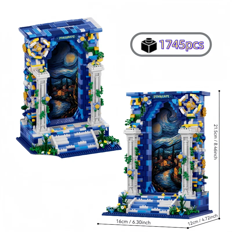 MOC Creative Magic Gate Micro Building Blocks Set Starry Night Famous Painting Model Kit DIY Assembly Bricks Desktop Decor Gift
MOC Creative Magic Gate Micro Building Blocks Set Starry Night Famous Painting Model Kit DIY Assembly Bricks Desktop Decor Gift