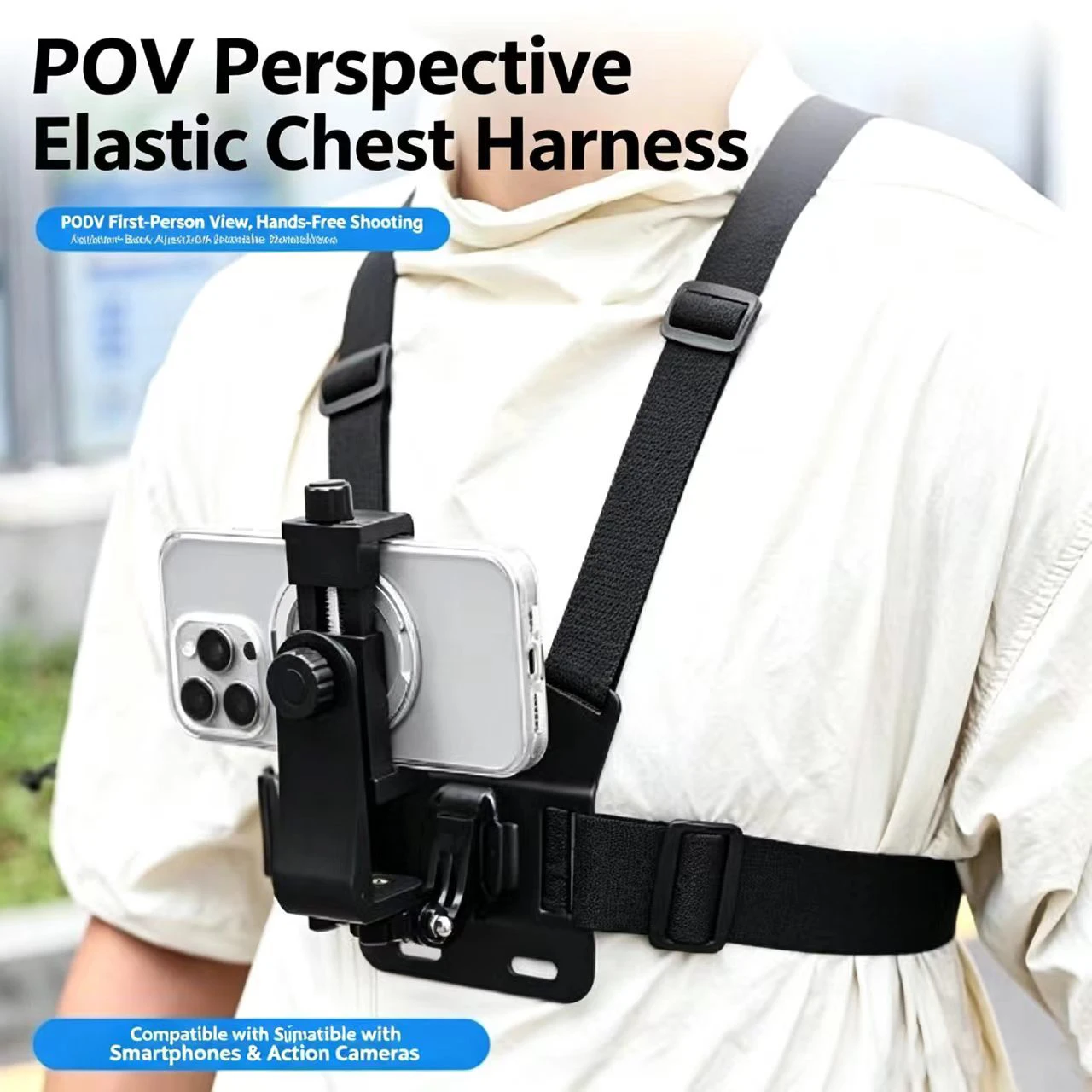 Fixed bracket for mobile phone on chest for stable shooting - POV camera equipment for first-person perspective shooting
Fixed bracket for mobile phone on chest for stable shooting - POV camera equipment for first-person perspective shooting