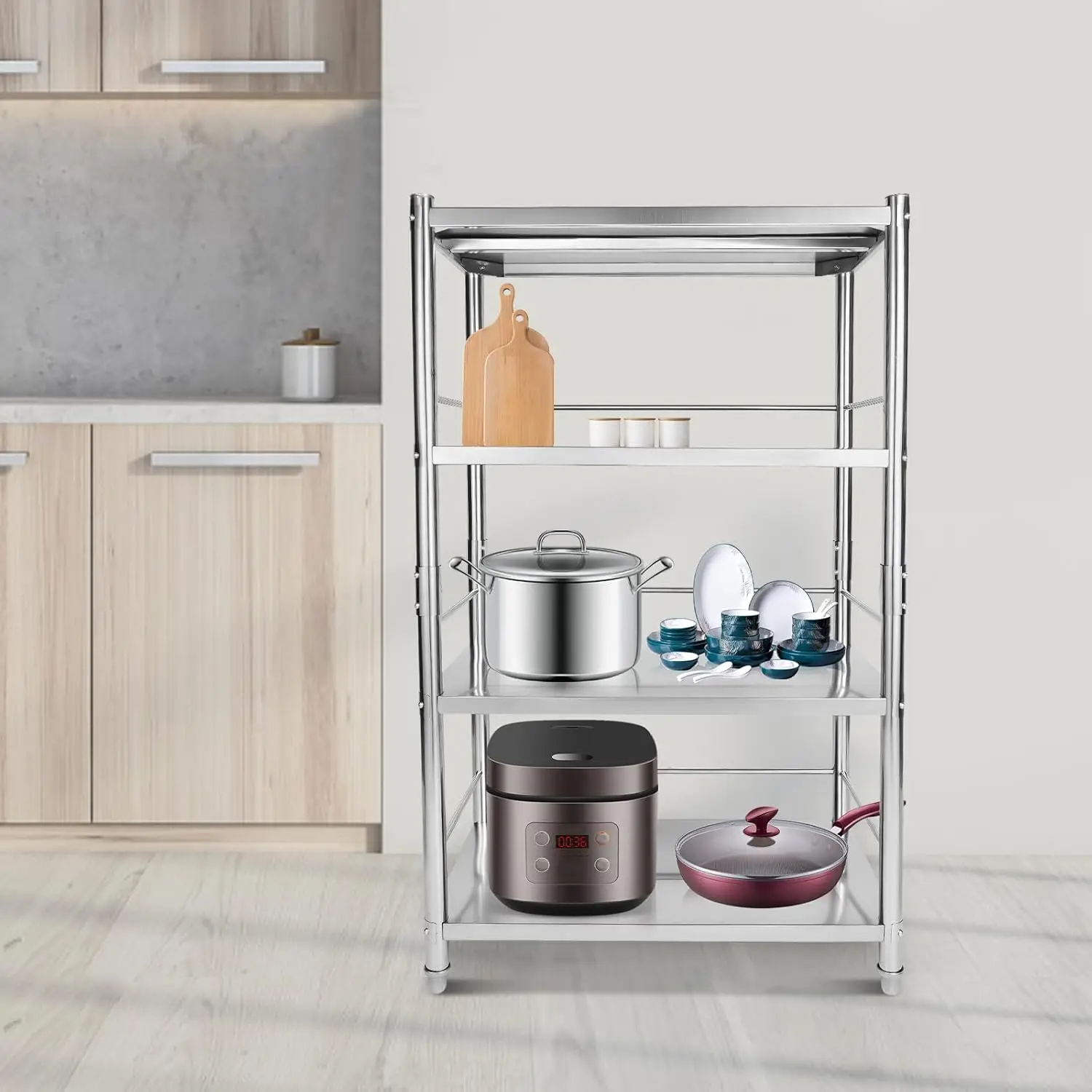 Stainless Steel Shelf Pantry Shelf Heavy Duty Kitchen Storage Rack,Metal Shelving Free Standing(4 Tier 31 * 18 * 52 in)
Stainless Steel Shelf Pantry Shelf Heavy Duty Kitchen Storage Rack,Metal Shelving Free Standing(4 Tier 31 * 18 * 52 in)