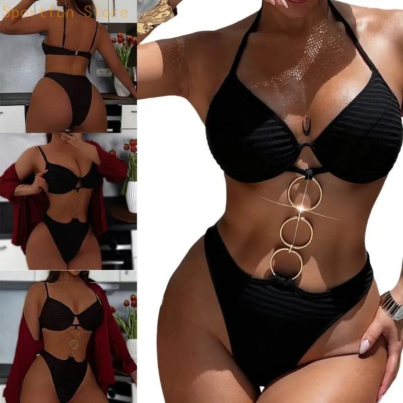 X7JD Women 1 Pc Swimsuit Ladies Backless Swimwear High Cut Swimming Suit Female Metal Rings Bathing Suit for Beachwear
X7JD Women 1 Pc Swimsuit Ladies Backless Swimwear High Cut Swimming Suit Female Metal Rings Bathing Suit for Beachwear