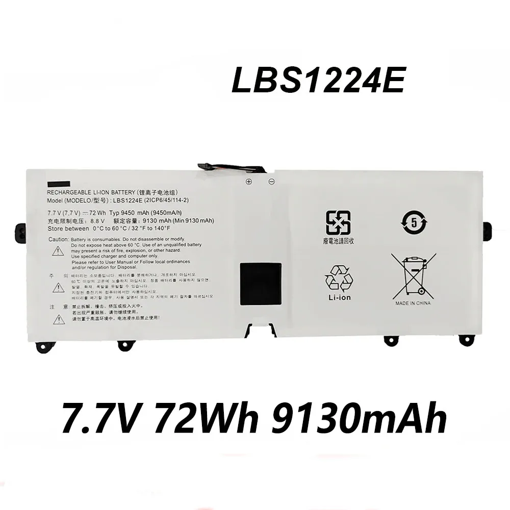 Аккумулятор LBS1224E LBR1223E для ноутбука, 7,7 В, 72 Втч, 9130 мАч, для LG Gram 2018, 13Z980, 14Z980, 15Z980, 13Z980-G.AA53C Series
Аккумулятор LBS1224E LBR1223E для ноутбука, 7,7 В, 72 Втч, 9130 мАч, для LG Gram 2018, 13Z980, 14Z980, 15Z980, 13Z980-G.AA53C Series