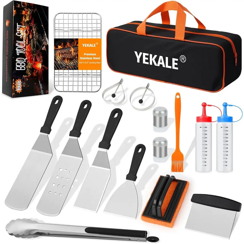 Premium 17-Piece BBQ Grill Accessories Kit for Outdoor Cooking and Camping
Premium 17-Piece BBQ Grill Accessories Kit for Outdoor Cooking and Camping