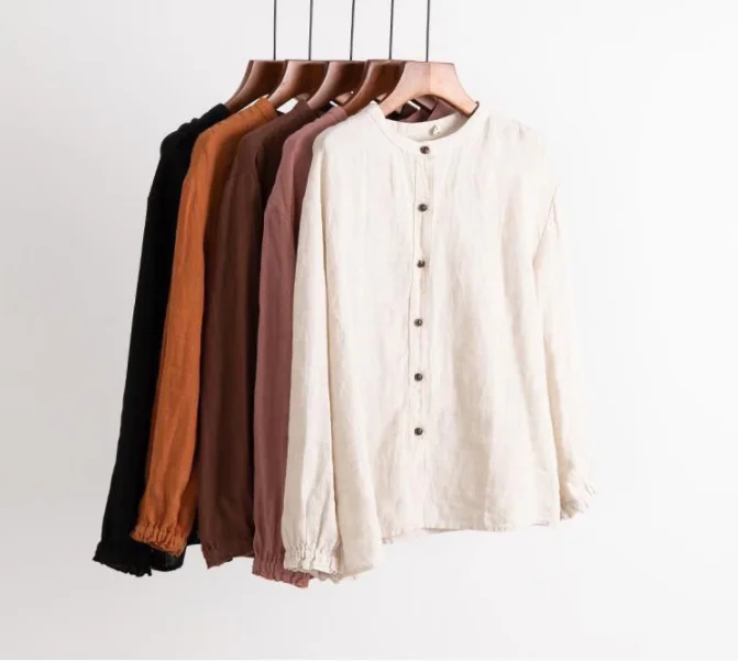 Spring Autumn Ethnic Style Vintage Cotton Linen Casual Shirt Women O-neck Loose Fashion Buttons Blouse Female Long Sleeve
Spring Autumn Ethnic Style Vintage Cotton Linen Casual Shirt Women O-neck Loose Fashion Buttons Blouse Female Long Sleeve