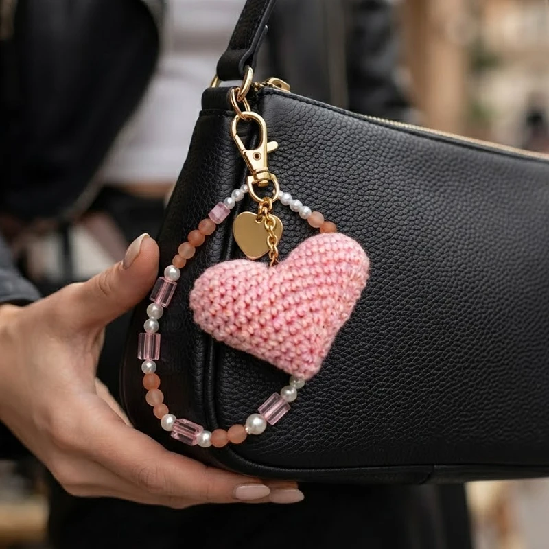 Coquette Pearl Keyring Crochet Heart Keychain Beaded Wristlet Lanyard Knitted Bag Charm Gold Pendant Purse Accessories Mini Set
Coquette Pearl Keyring Crochet Heart Keychain Beaded Wristlet Lanyard Knitted Bag Charm Gold Pendant Purse Accessories Mini Set