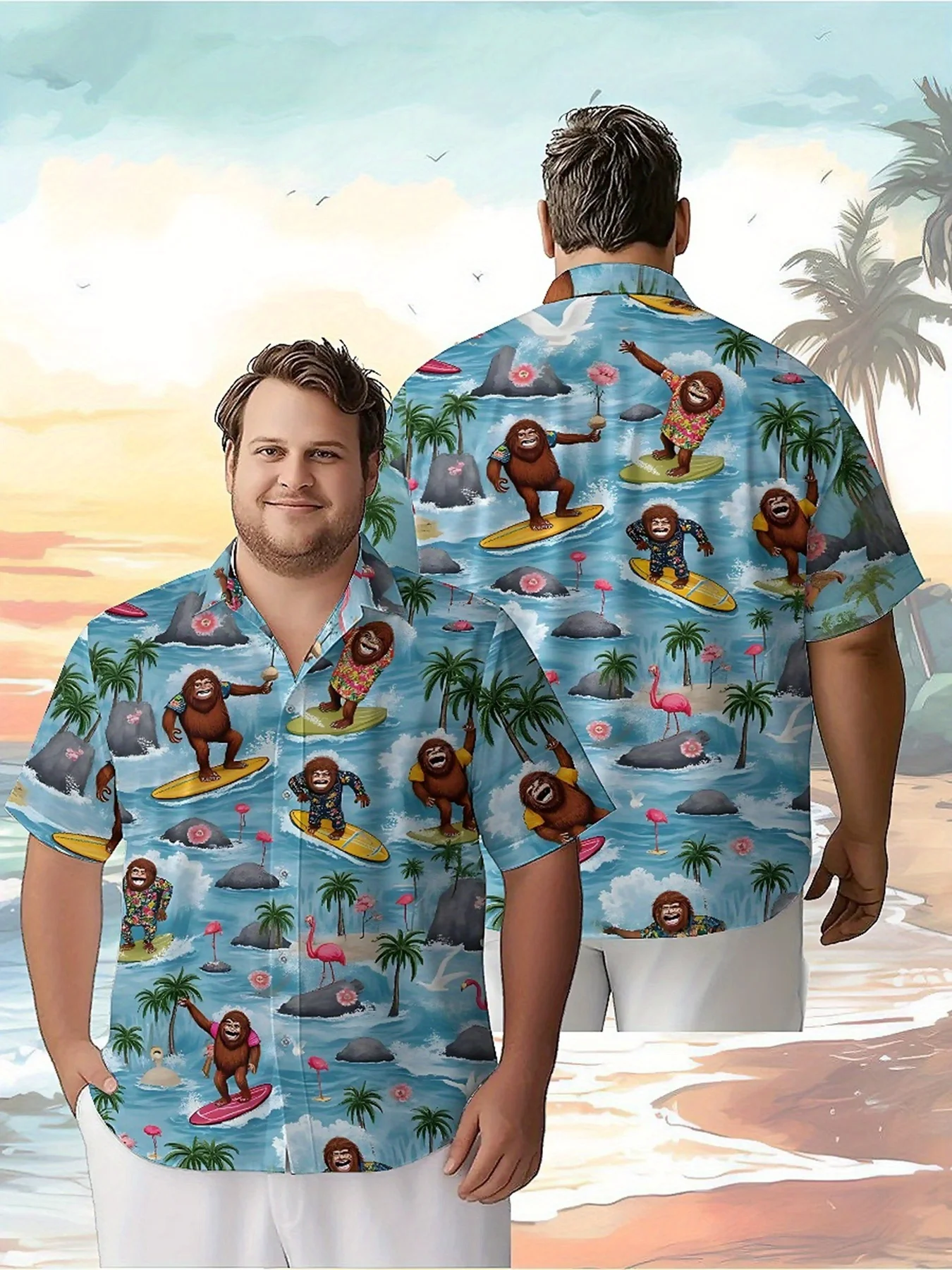 Men's Plus Size Hawaiian Shirts Flamingo and Palm Trees pattern,Unisex Baggy Aloha Shirts,summer Alternative Clothing
Men's Plus Size Hawaiian Shirts Flamingo and Palm Trees pattern,Unisex Baggy Aloha Shirts,summer Alternative Clothing