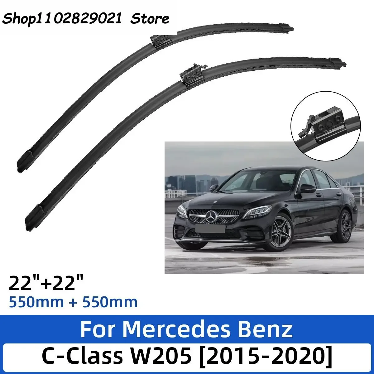 2PCS For Mercedes Benz C-Class W205 2015-2020 22"+22" Front Wiper Blades Windshield Windscreen Window Cutter Accessories 17 2018
2PCS For Mercedes Benz C-Class W205 2015-2020 22"+22" Front Wiper Blades Windshield Windscreen Window Cutter Accessories 17 2018