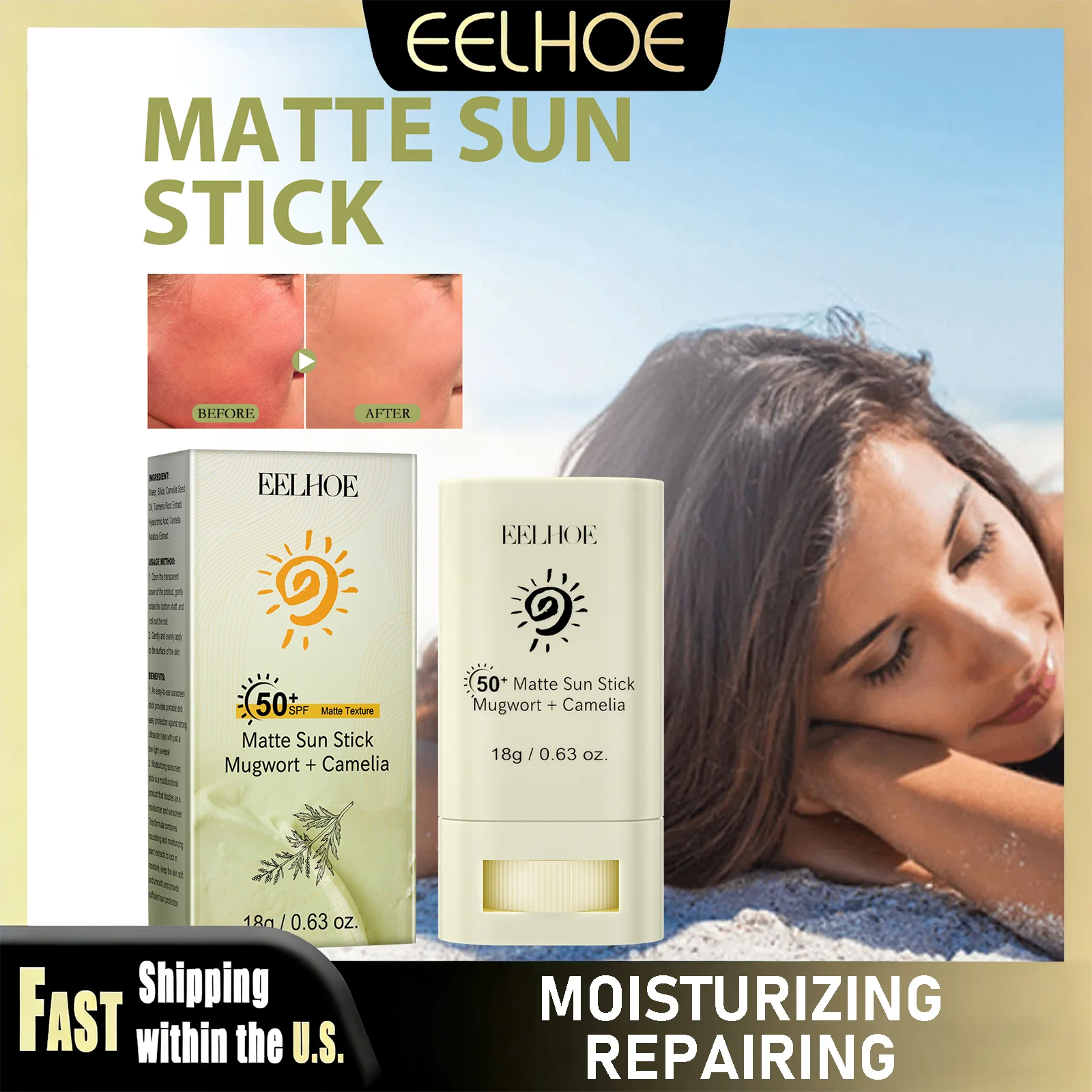 Солнцезащитный стик EELHOE SPF50+ с защитой от УФ-излучения, водостойкий, легкий, нежирный, для лица и тела.
Солнцезащитный стик EELHOE SPF50+ с защитой от УФ-излучения, водостойкий, легкий, нежирный, для лица и тела.