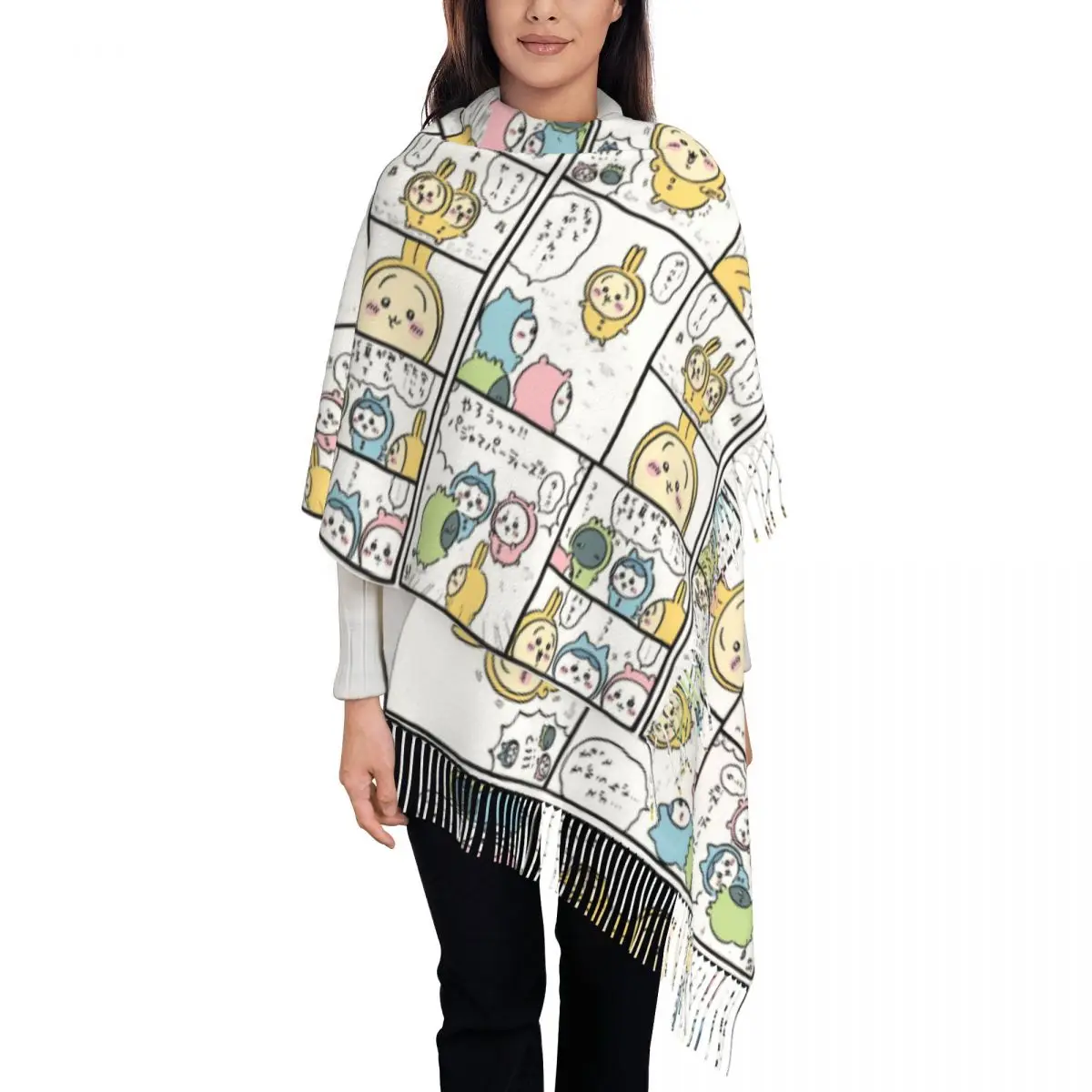 Custom Comics Cute Chiikawas Scarf Wrap for Women Long Winter Warm Tassel Shawl Unisex Scarves
Custom Comics Cute Chiikawas Scarf Wrap for Women Long Winter Warm Tassel Shawl Unisex Scarves