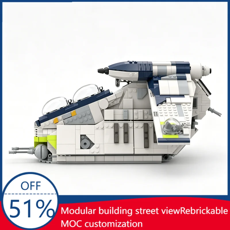 1314Pcs MOC Sci-Fi Republic Gunship Model Building Blocks Assembly Educational Birthday Gift For Children Boy Collection Display
1314Pcs MOC Sci-Fi Republic Gunship Model Building Blocks Assembly Educational Birthday Gift For Children Boy Collection Display