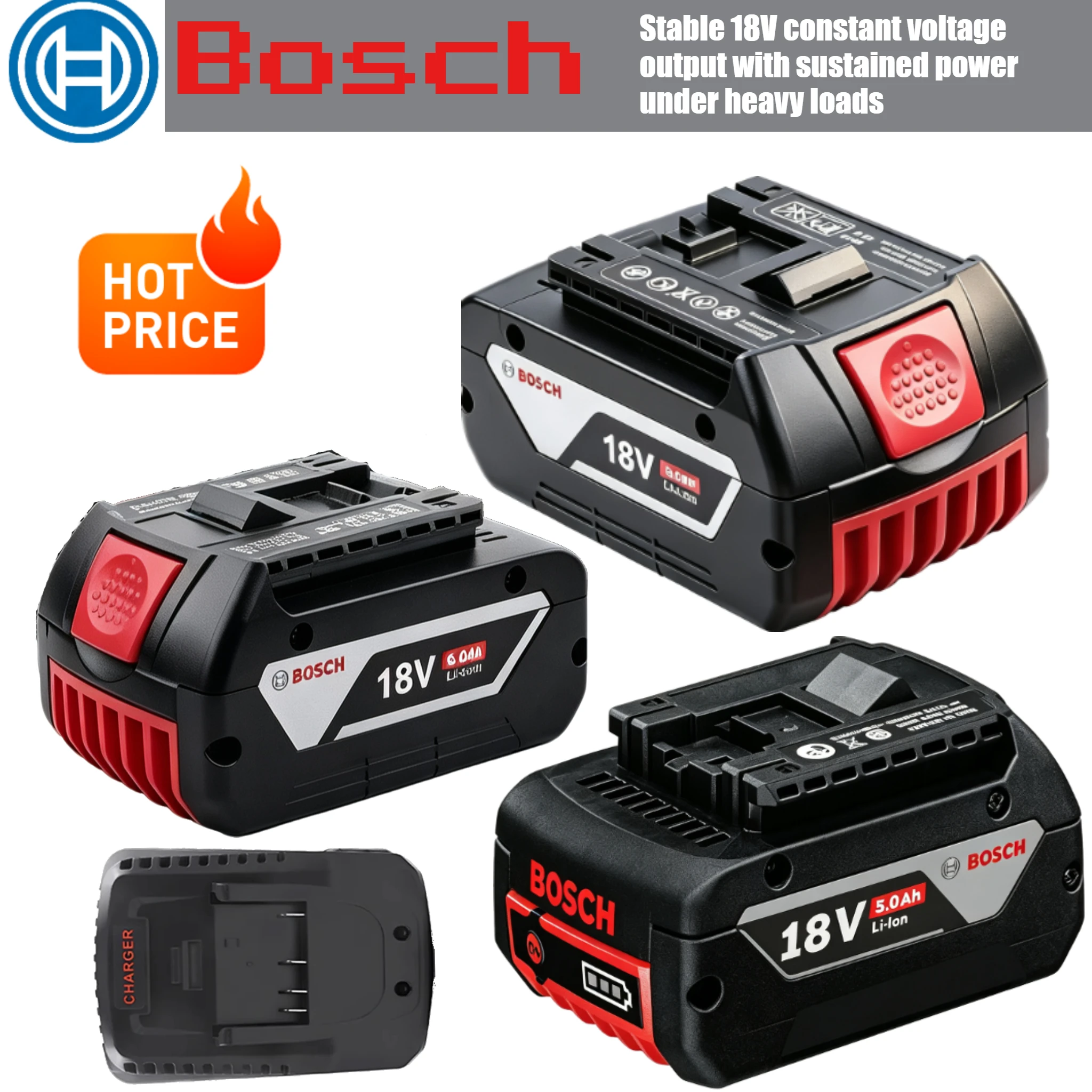 Original Bosch 18V 5.0/6.0Ah Replacement Battery,High-capacity endurance battery cells,Matching BAT609 GEssential for Workshops
Original Bosch 18V 5.0/6.0Ah Replacement Battery,High-capacity endurance battery cells,Matching BAT609 GEssential for Workshops