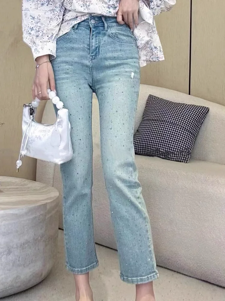 High Waist Straight Leg Denim Jeans Women's Spring Autumn New Style Slimming Short plus Size Nine Points Tube Pants
High Waist Straight Leg Denim Jeans Women's Spring Autumn New Style Slimming Short plus Size Nine Points Tube Pants