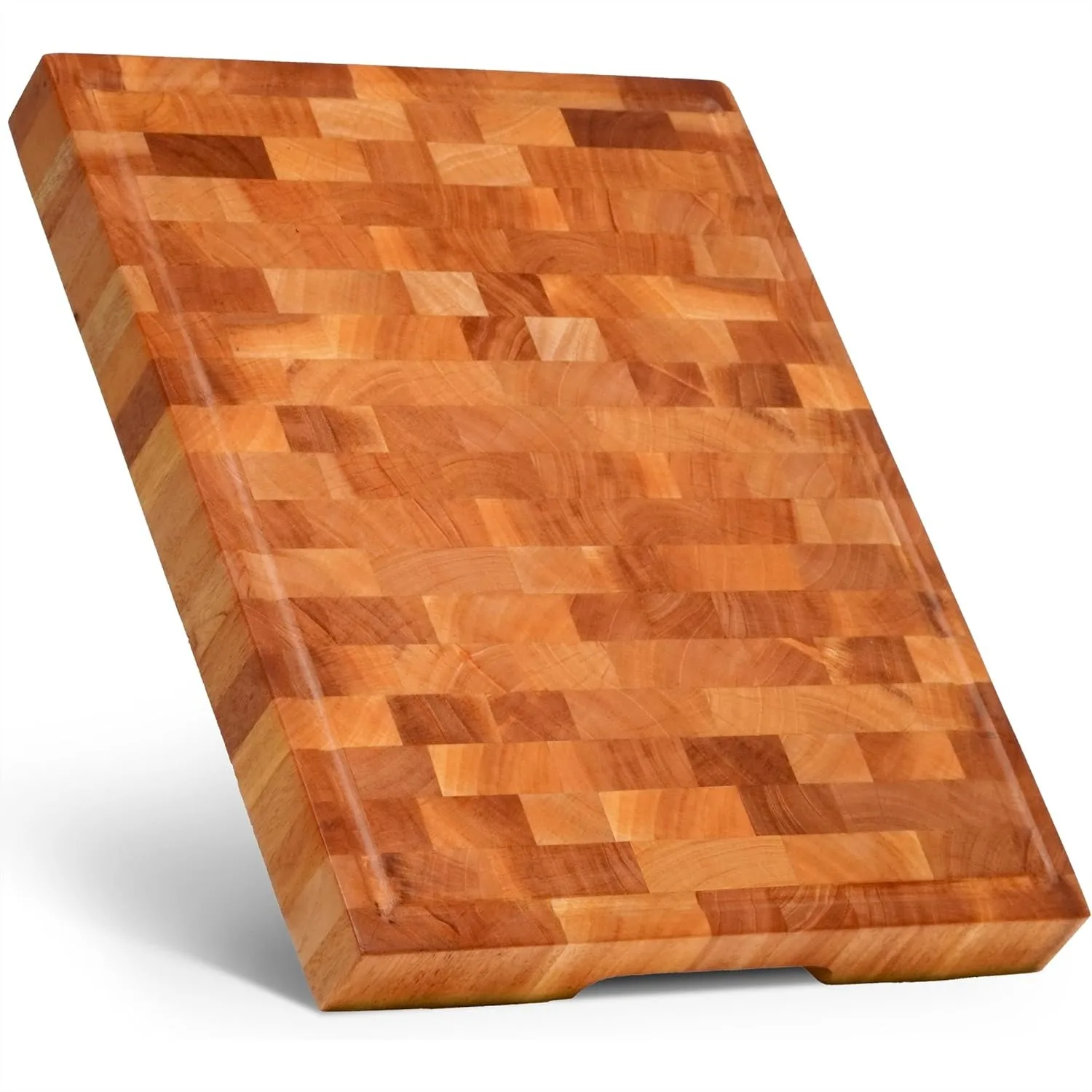 End-Grain Mahogany Cutting Board 17x13x1.6" Thick Butcher Block with Juice Groove and Non-Slip Feet for Heavy-Duty Chopping
End-Grain Mahogany Cutting Board 17x13x1.6" Thick Butcher Block with Juice Groove and Non-Slip Feet for Heavy-Duty Chopping