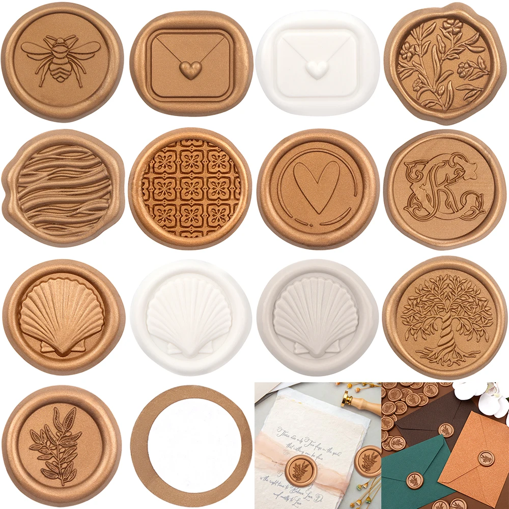 Wax Seal Stickers Shaped Envelope Embossed Shell Flower Branch Mixed Pattern Self-Adhseive Stickers for Diy Decor Envelope
Wax Seal Stickers Shaped Envelope Embossed Shell Flower Branch Mixed Pattern Self-Adhseive Stickers for Diy Decor Envelope