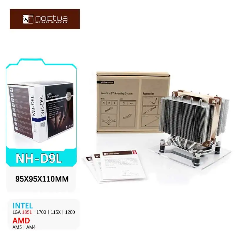 Noctua NH-D9L 4 Heat Pipes CPU Cooler (Multi-Platform 1851/1700/AMD/Double Tower Cooler/Compatibility Comb Memory/Height 11CM)
Noctua NH-D9L 4 Heat Pipes CPU Cooler (Multi-Platform 1851/1700/AMD/Double Tower Cooler/Compatibility Comb Memory/Height 11CM)