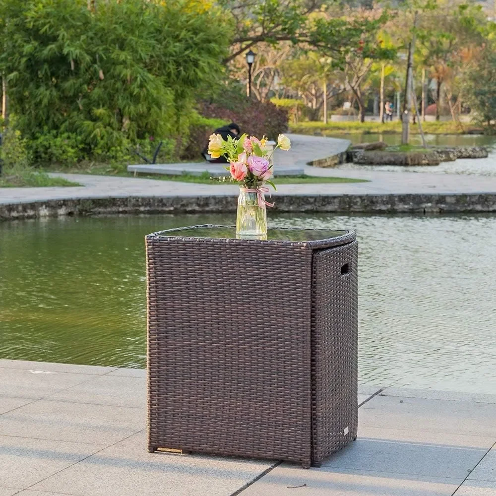 3 PCS Wicker Outdoor Patio Bistro Set, Patio Furniture Set for Small Space with Glass Top Table Dining Chairs
3 PCS Wicker Outdoor Patio Bistro Set, Patio Furniture Set for Small Space with Glass Top Table Dining Chairs