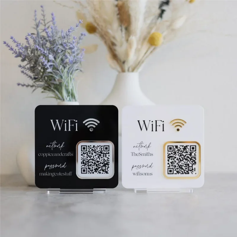Wifi QR Code with Base Small Wifi Sign Scan for Wifi Custom 5"x5" Network Sign for Guests
Wifi QR Code with Base Small Wifi Sign Scan for Wifi Custom 5"x5" Network Sign for Guests