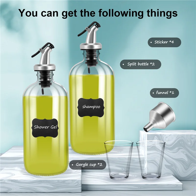 Y42A-16Oz Glass Mouthwash Dispenser With Pour Spout Funnel And Labels Reusable Mouthwash Bottles Container
Y42A-16Oz Glass Mouthwash Dispenser With Pour Spout Funnel And Labels Reusable Mouthwash Bottles Container