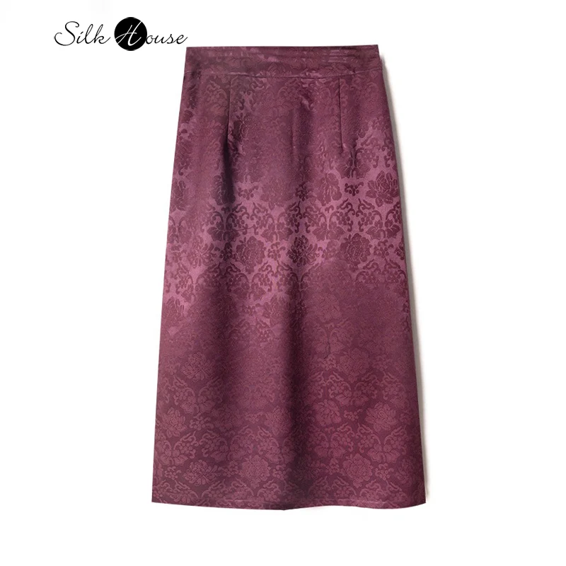 2025 Women's Fashion Autumn New Collection Purple Lotus Crown Jacquard 100% Natural Mulberry Silk Satin A-line Skirt
2025 Women's Fashion Autumn New Collection Purple Lotus Crown Jacquard 100% Natural Mulberry Silk Satin A-line Skirt