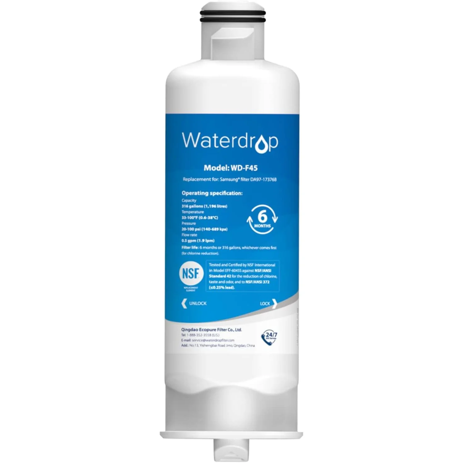Waterdrop DA97-17376B Replacement for Samsung® HAF-QIN/EXP, DA97-08006C, RF28R7201SR, RF28R7351SG, Refrigerator Water Filter
Waterdrop DA97-17376B Replacement for Samsung® HAF-QIN/EXP, DA97-08006C, RF28R7201SR, RF28R7351SG, Refrigerator Water Filter